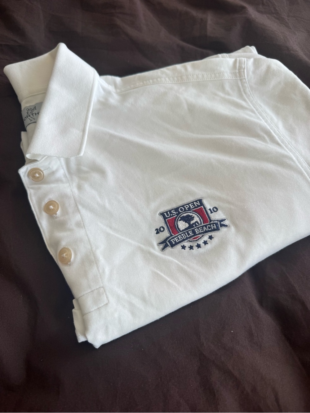 Men’s Ashworth US Open Pebble Beach 2010 Tennis Polo Large White Short Sleeve